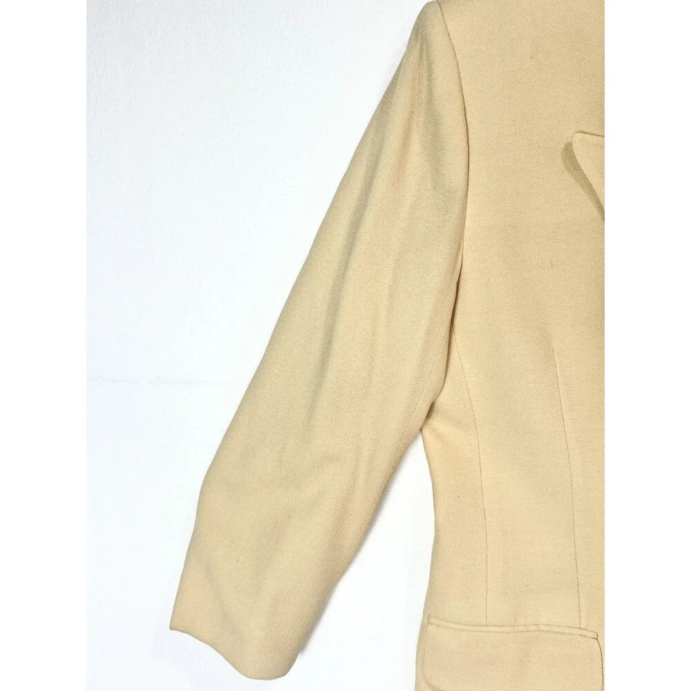 Christian Dior Wool 30 Montaigne Bar Jacket Blazer Neutral Pale Yellow USA Sz 12